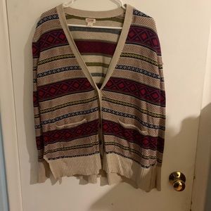 Mossimo striped printed cardigan size large